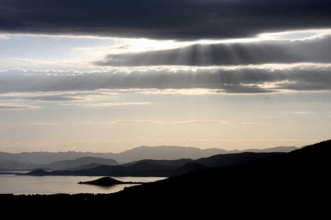 Moonlight Enchantment 1 Black Ornate Wood Framed Art Print with Double Matting by Rauscher, Michel