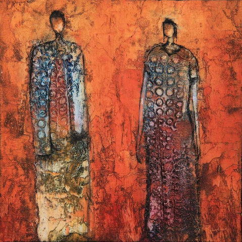 Global Unity White Modern Wood Framed Art Print with Double Matting by Rauscher, Michel