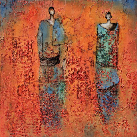 Global Harmony White Modern Wood Framed Art Print by Rauscher, Michel