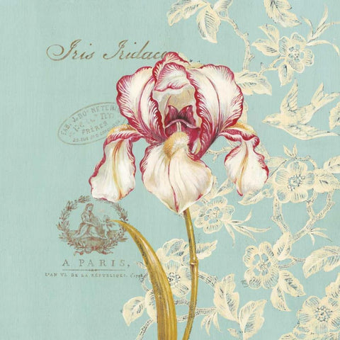 Toile Iris Gold Ornate Wood Framed Art Print with Double Matting by Ferri, Stefania