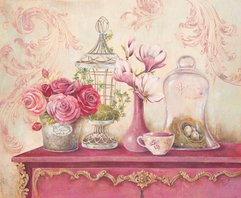 Garden Story White Modern Wood Framed Art Print with Double Matting by Ferri, Stefania