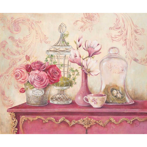 Garden Story Gold Ornate Wood Framed Art Print with Double Matting by Ferri, Stefania