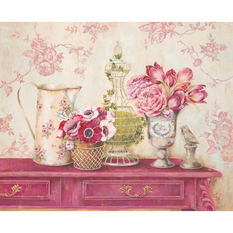 Garden Memory Gold Ornate Wood Framed Art Print with Double Matting by Ferri, Stefania