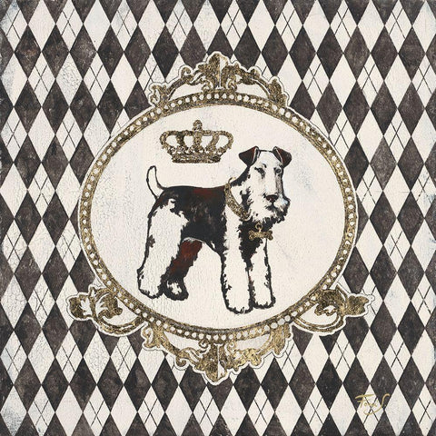 Harlequin Schnauzer White Modern Wood Framed Art Print with Double Matting by Ferri, Stefania