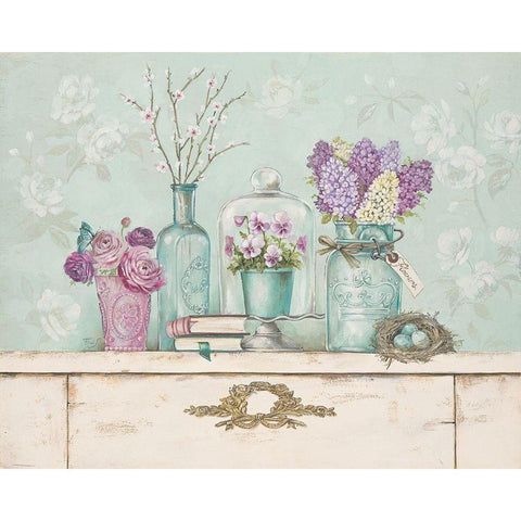 Pretty Vignette 1 Gold Ornate Wood Framed Art Print with Double Matting by Ferri, Stefania