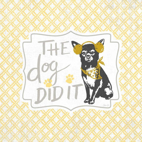 The Dog Did It Black Modern Wood Framed Art Print with Double Matting by Ferri, Stefania