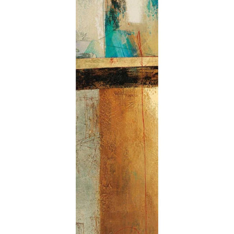 Ocaso Ochre I Black Modern Wood Framed Art Print with Double Matting by Villarreal Villarreal, Gabriela