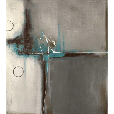 Elemental Curiosity Blue White Modern Wood Framed Art Print by Villarreal Villarreal, Gabriela