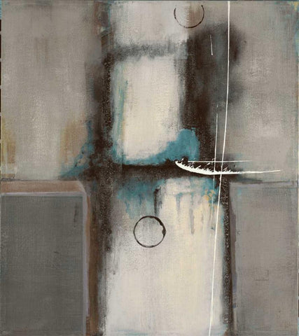 Elemental Thought Blue White Modern Wood Framed Art Print with Double Matting by Villarreal Villarreal, Gabriela