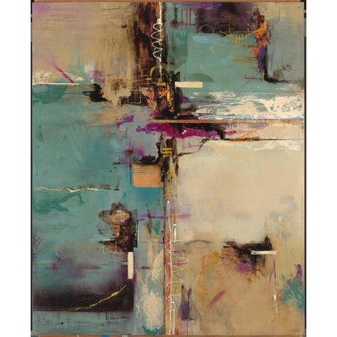 Aqua Fusion Black Modern Wood Framed Art Print by Villarreal Villarreal, Gabriela