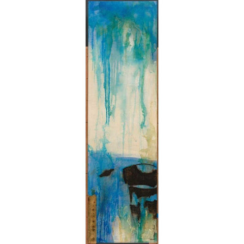 Peacock Impression White Modern Wood Framed Art Print by Villarreal Villarreal, Gabriela