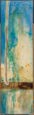 Peacock Rhythm White Modern Wood Framed Art Print with Double Matting by Villarreal Villarreal, Gabriela