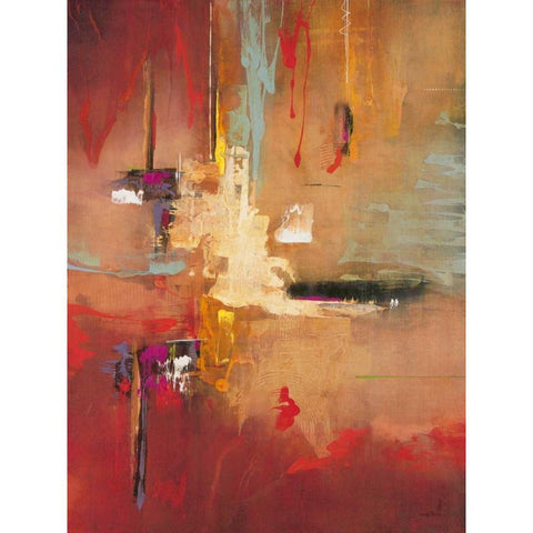Opal Crimson Gold Ornate Wood Framed Art Print with Double Matting by Villarreal Villarreal, Gabriela