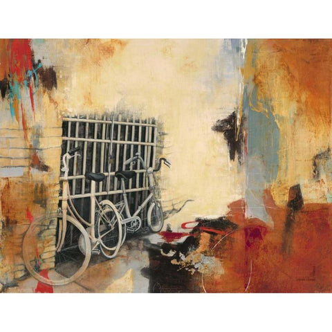 Bicycle Abstract 1 Gold Ornate Wood Framed Art Print with Double Matting by Villarreal Villarreal, Gabriela