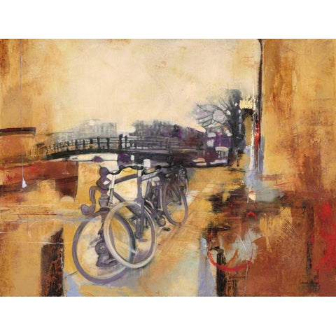Bicycle Abstract 2 White Modern Wood Framed Art Print by Villarreal Villarreal, Gabriela