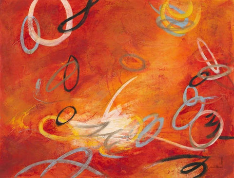 Interlocking 1 Black Ornate Wood Framed Art Print with Double Matting by Villarreal Villarreal, Gabriela