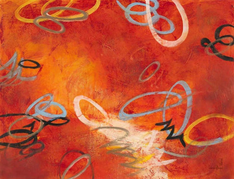 Interlocking 2 White Modern Wood Framed Art Print with Double Matting by Villarreal Villarreal, Gabriela