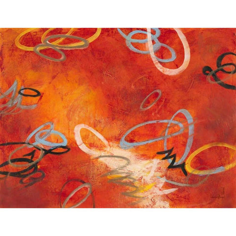 Interlocking 2 Black Modern Wood Framed Art Print by Villarreal Villarreal, Gabriela