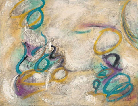 Free Form 2 Black Ornate Wood Framed Art Print with Double Matting by Villarreal Villarreal, Gabriela