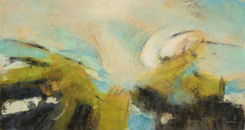 Chartreuse Tale 1 White Modern Wood Framed Art Print with Double Matting by Villarreal Villarreal, Gabriela