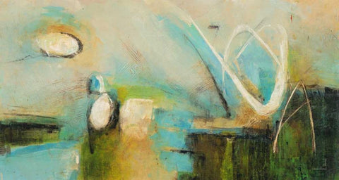 Chartreuse Tale 2 White Modern Wood Framed Art Print with Double Matting by Villarreal Villarreal, Gabriela