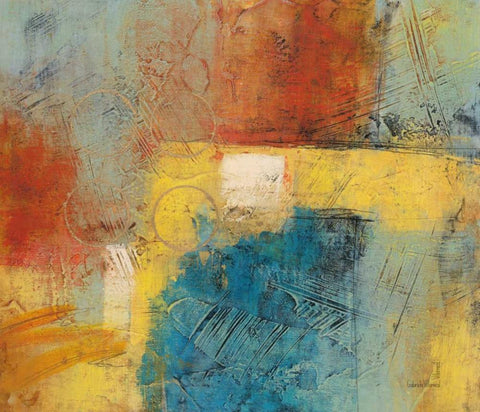 Linear Yellow 1 White Modern Wood Framed Art Print with Double Matting by Villarreal Villarreal, Gabriela