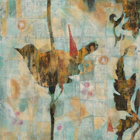 Aviary Purch Black Modern Wood Framed Art Print by Villarreal Villarreal, Gabriela