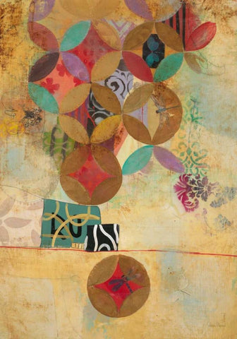 Modern Abstraction 2 Black Ornate Wood Framed Art Print with Double Matting by Villarreal Villarreal, Gabriela