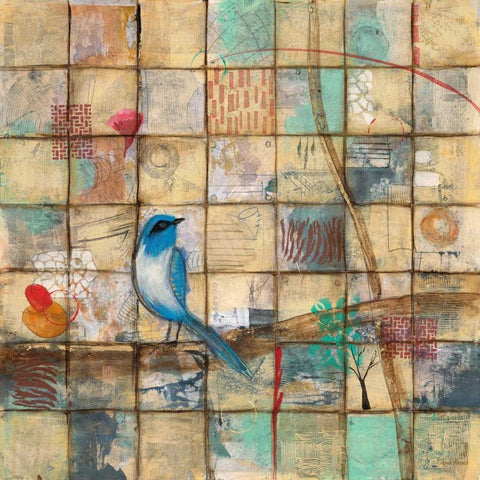 Bluebird Summer Black Modern Wood Framed Art Print by Villarreal Villarreal, Gabriela