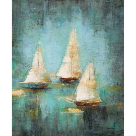 Sail Away 2 White Modern Wood Framed Art Print by Villarreal