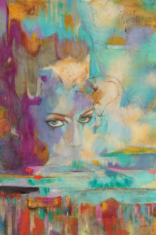 Frente A Frente Black Ornate Wood Framed Art Print with Double Matting by Villarreal