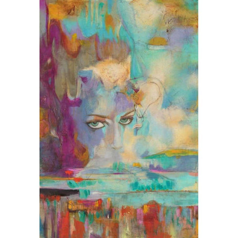 Frente A Frente White Modern Wood Framed Art Print by Villarreal