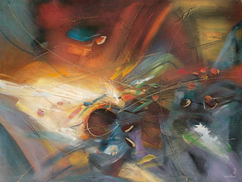 Continuo White Modern Wood Framed Art Print with Double Matting by Villarreal