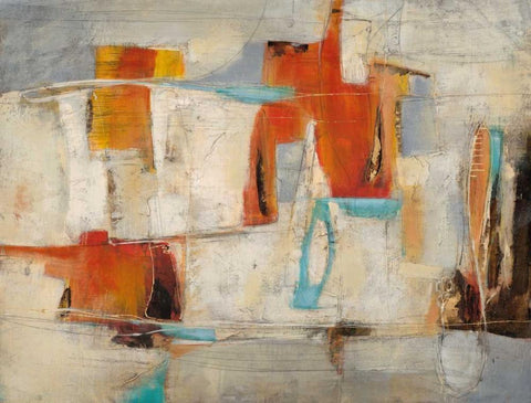 Abstract Cocktail Party 4 White Modern Wood Framed Art Print with Double Matting by Villarreal Villarreal, Gabriela