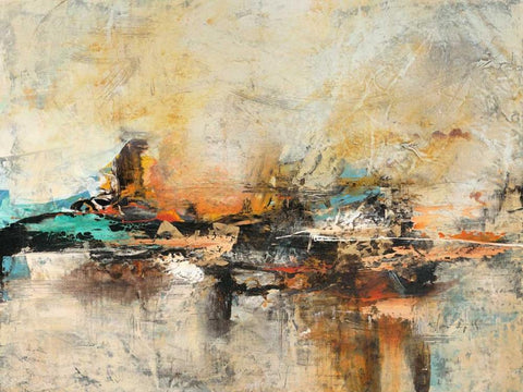 Desconstructed 1 Black Ornate Wood Framed Art Print with Double Matting by Villarreal Villarreal, Gabriela