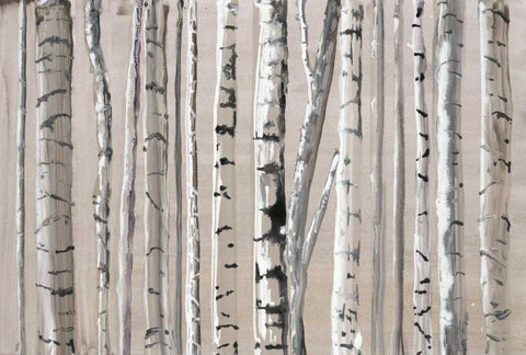 West Coast Birch White Modern Wood Framed Art Print with Double Matting by Gold, Lora
