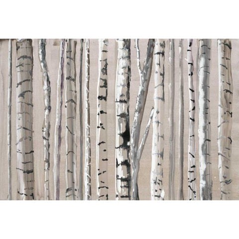 West Coast Birch Black Modern Wood Framed Art Print by Gold, Lora