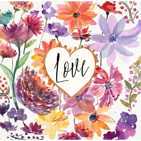 Love Garden Black Modern Wood Framed Art Print by Gold, Lora