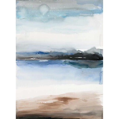 Flow 1 Black Modern Wood Framed Art Print with Double Matting by Gold, Lora