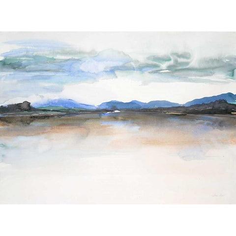 Stillness White Modern Wood Framed Art Print by Gold, Lora