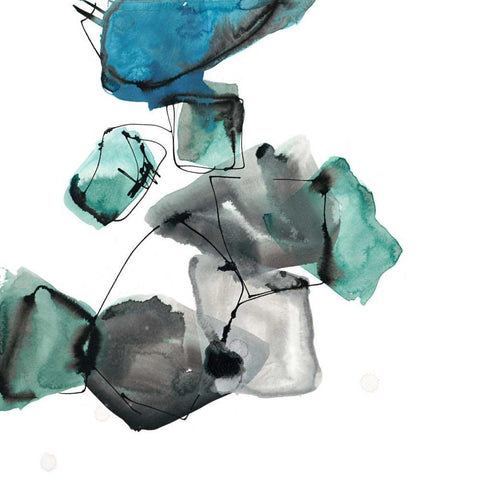 Geometric Expressions 1 Black Ornate Wood Framed Art Print with Double Matting by Gold, Lora