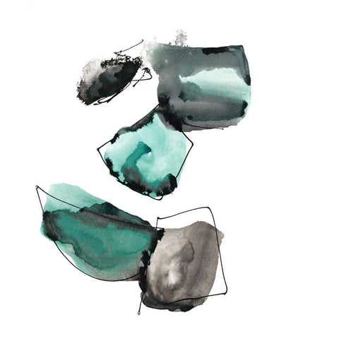 Geometric Expressions 2 White Modern Wood Framed Art Print by Gold, Lora