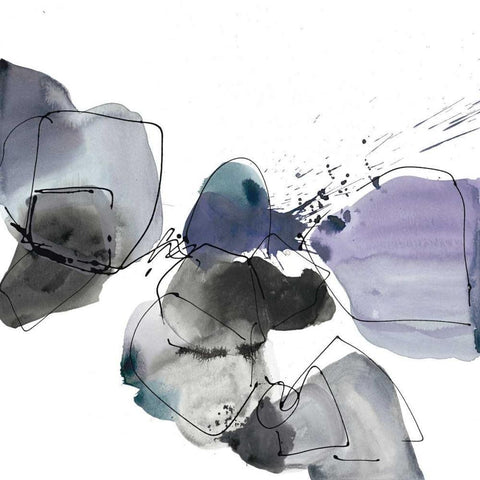 Liquid Stone 1 White Modern Wood Framed Art Print by Gold, Lora