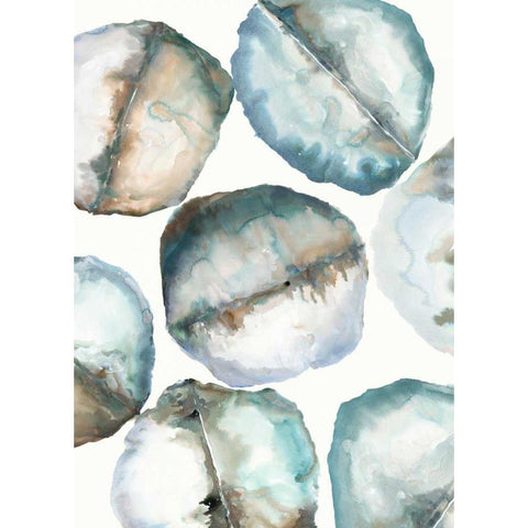 River Stones White Modern Wood Framed Art Print by Gold, Lora