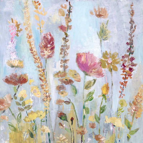 Raindrop Garden White Modern Wood Framed Art Print by Gold, Lora