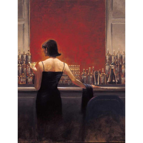 Evening Lounge Black Modern Wood Framed Art Print by Lynch, Brent