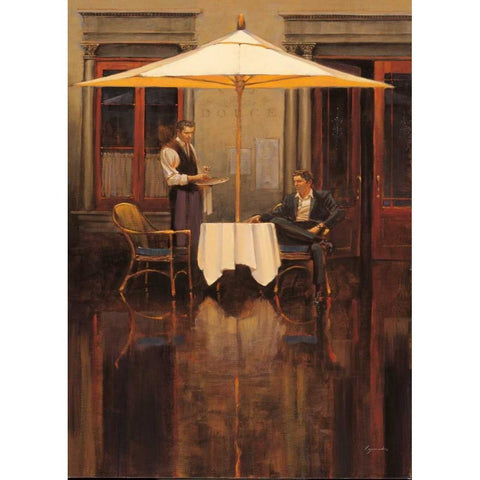 Cocktail Vignette Gold Ornate Wood Framed Art Print with Double Matting by Lynch, Brent