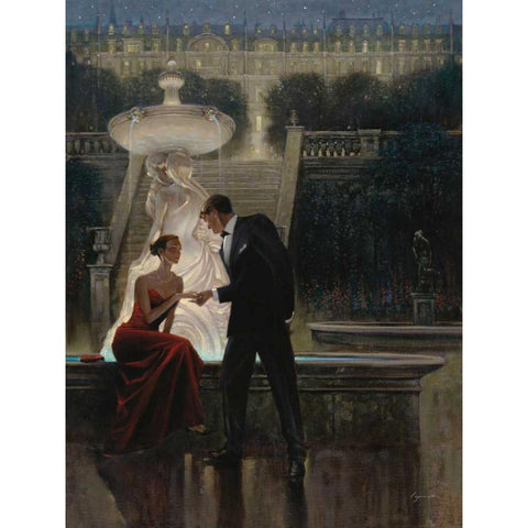 Twilight Romance Gold Ornate Wood Framed Art Print with Double Matting by Lynch, Brent