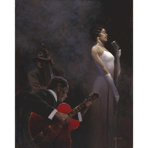 Pearlescent Diva Black Modern Wood Framed Art Print by Lynch, Brent