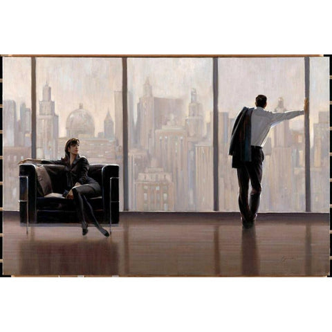 New York State of Mind Black Modern Wood Framed Art Print with Double Matting by Lynch, Brent